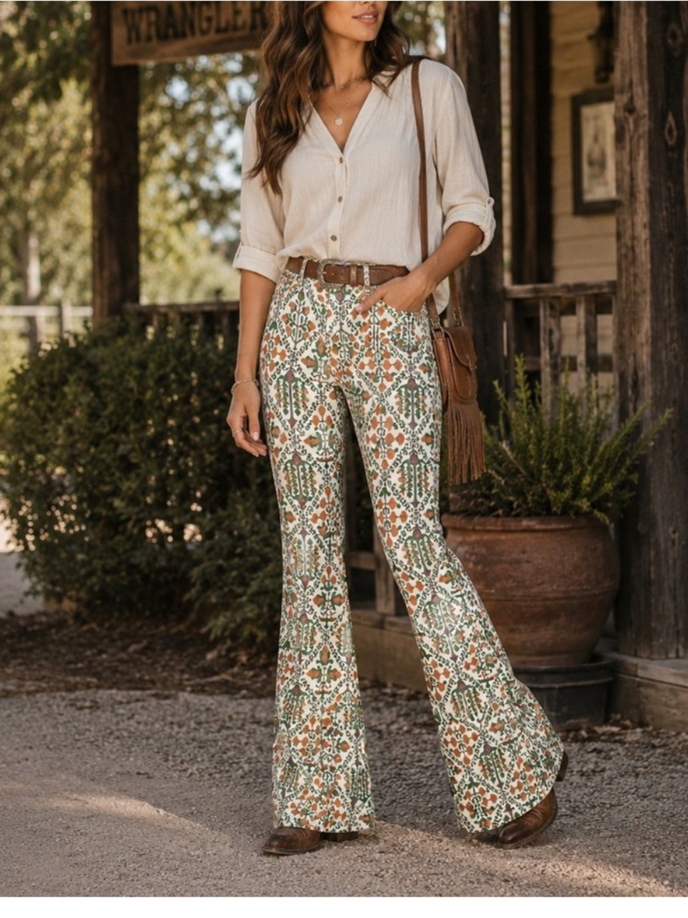 Wrangler Viral Boho Cowgirl Jeans, Western, Carnival, Cottage Farm Core, Y2k - Picture 14 of 14